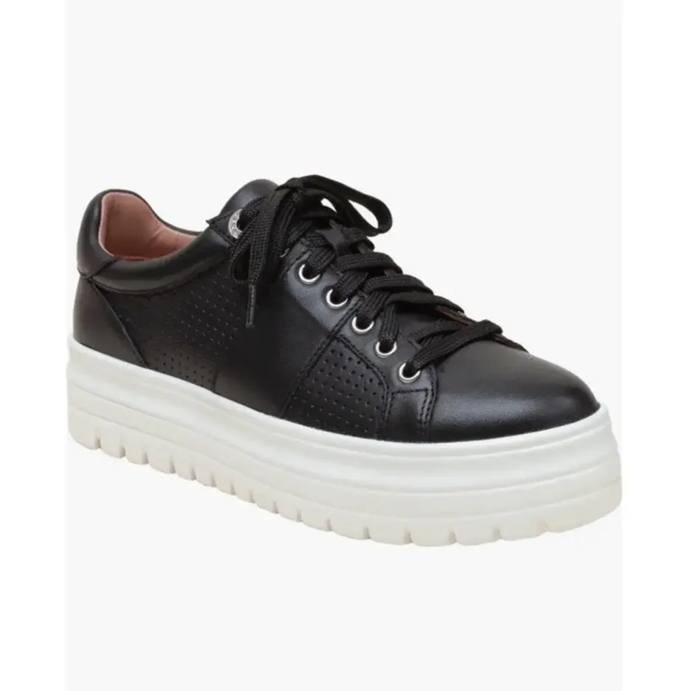 Linea Paolo Jett Platform Sneaker Shoes Lace-Up Women's Black Size 9